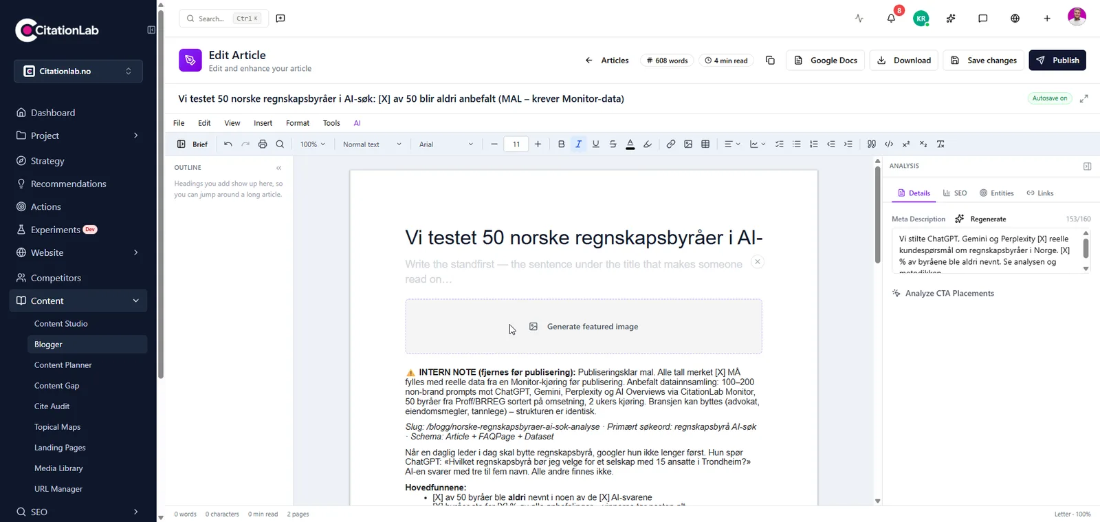 Skriv mod det, der faktisk citeres